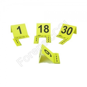 Evidence markers with foldable L-scale