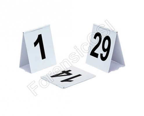 Hinged Evidence Markers with Black Numbers