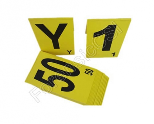 Large Hinged Evidence Markers with Letters and Numbers